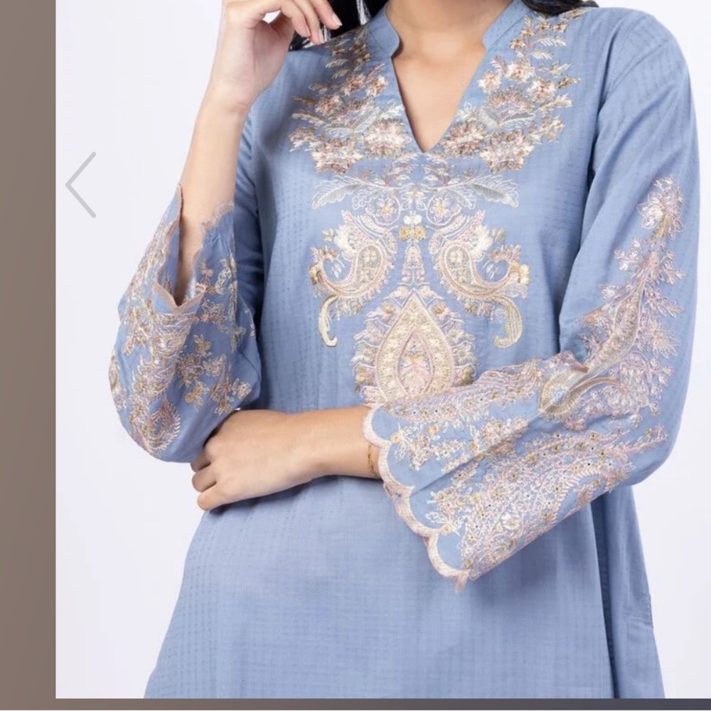 Khaadi Embroidered Blue Women's Top and bottom